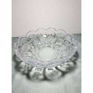Crystal Clear Studios Of Japan Round Floral Thumbprint Bowl